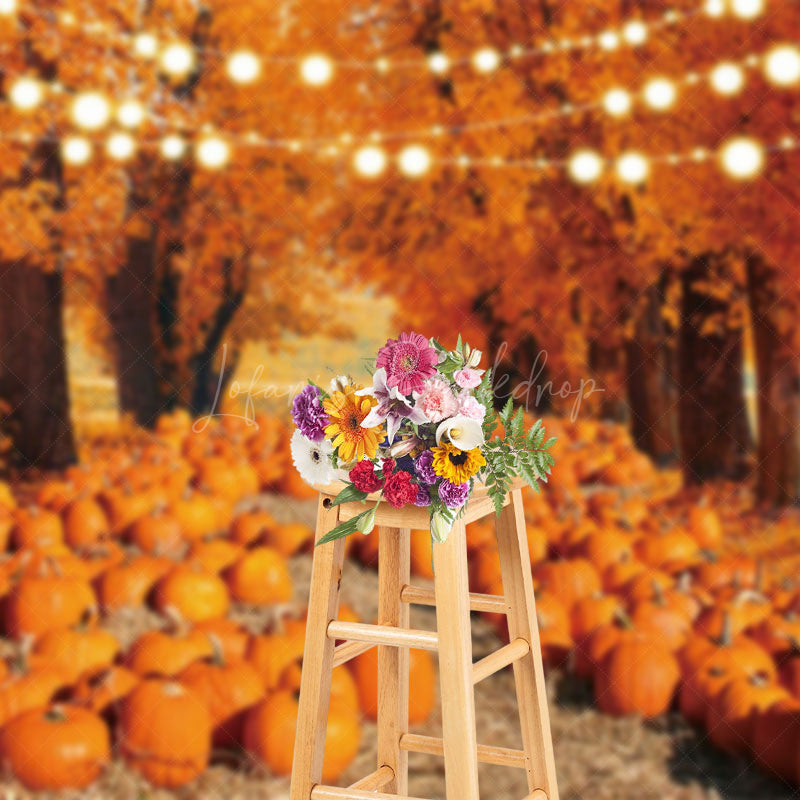 Lofaris A Road Filled With Pumpkins Autumn Photo Backdrop