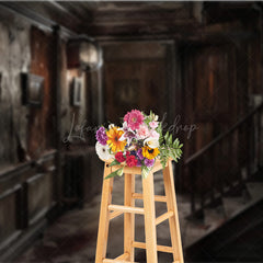 Lofaris Abandoned Haunted Mansion Photography Backdrop Derelict Hallway for Horror Photos Spooky House Interior Studio