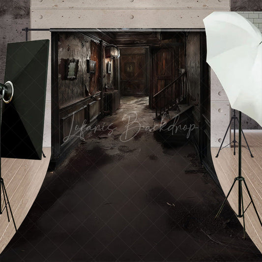 Lofaris Abandoned Haunted Mansion Sweep Backdrop Derelict Hallway for Horror Photos Spooky House Interior Studio
