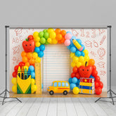 Lofaris ABC Back To School Balloon Arched Photo Backdrop