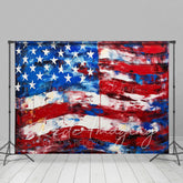 Lofaris Abstract American Flag Independence Day Photo Backdrop