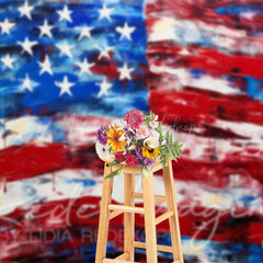 Lofaris Abstract American Flag Independence Day Photo Backdrop