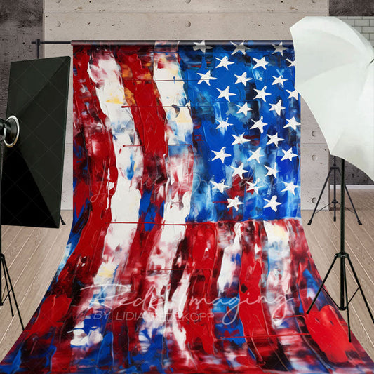 Lofaris Abstract American Flag Independence Day Sweep Backdrop