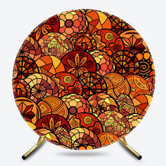 Lofaris Abstract Autumn Mandala Round Ethiopian Backdrop