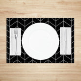 Lofaris Abstract Black and White Lines Pattern Set of 4 Placemats Modern Minimalist Design for Contemporary Dining