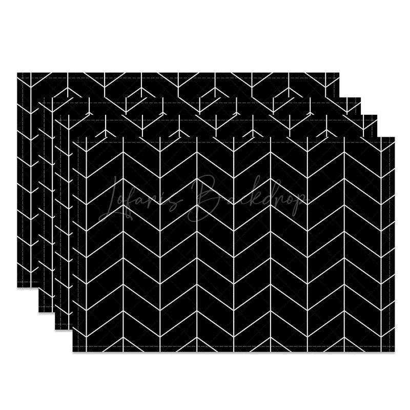 Lofaris Abstract Black and White Lines Pattern Set of 4 Placemats Modern Minimalist Design for Contemporary Dining