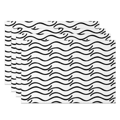 Lofaris Abstract Black and White Water Ripples Set of 4 Placemats Modern Zen Inspired Design for Dining Table