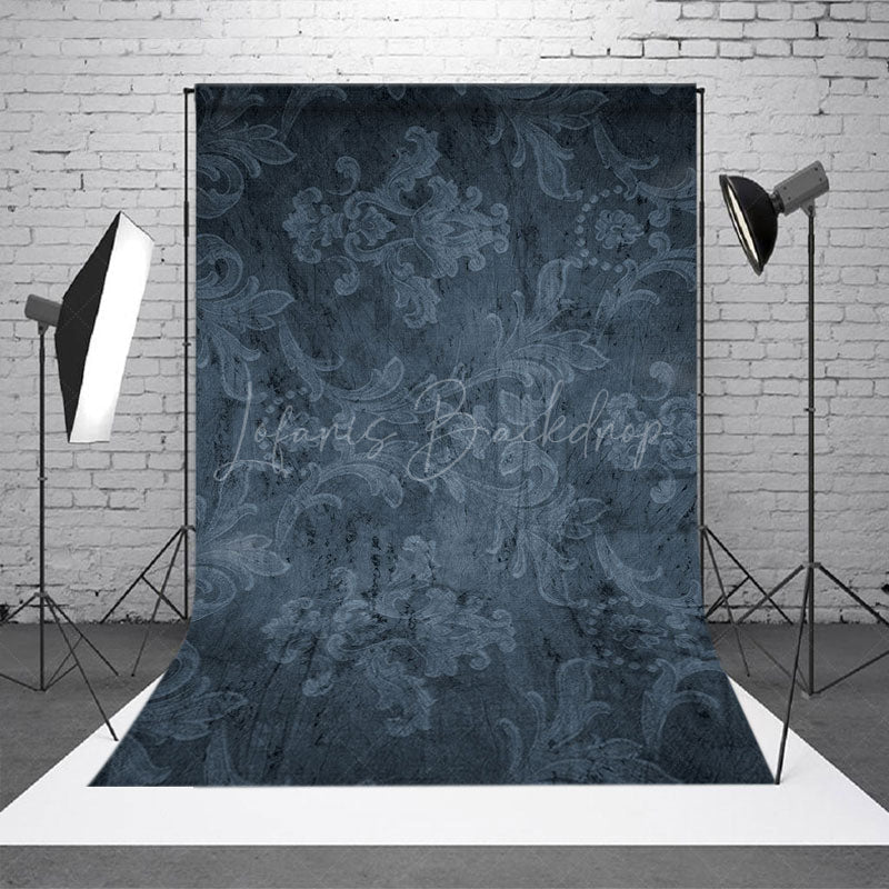 Lofaris Abstract Black Floral Pattern Damask Photo Backdrop