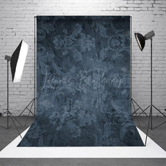 Lofaris Abstract Black Floral Pattern Damask Photo Backdrop