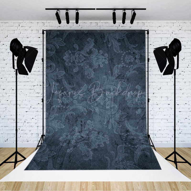 Lofaris Abstract Black Floral Pattern Damask Photo Backdrop