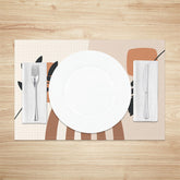 Lofaris Abstract Black Leaves Rainbow Moon Set Of 4 Placemats