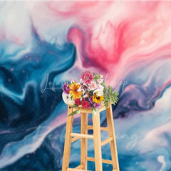 Lofaris Abstract Blue and Pink Fluid Art Marble Texture Backdrop Creative Studio Portrait Photography Background