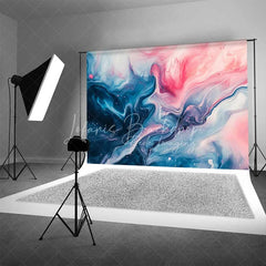 Lofaris Abstract Blue and Pink Fluid Art Marble Texture Backdrop Creative Studio Portrait Photography Background