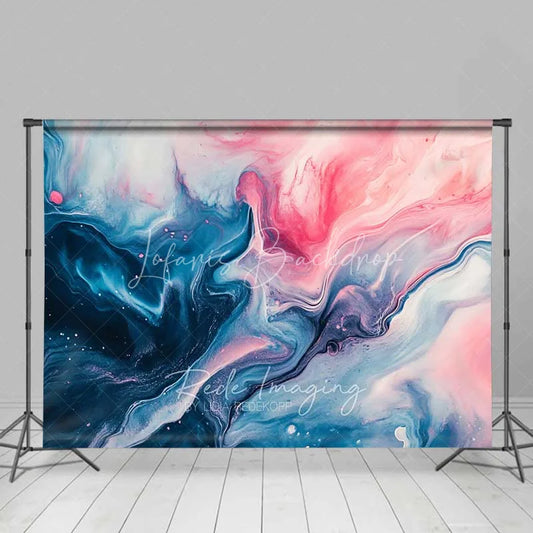 Lofaris Abstract Blue and Pink Fluid Art Marble Texture Backdrop Creative Studio Portrait Photography Background