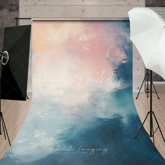 Lofaris Abstract Blue and Pink Oil Painting Sweep Backdrop Artistic Portrait Photography Background