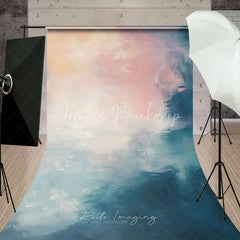Lofaris Abstract Blue and Pink Oil Painting Sweep Backdrop Artistic Portrait Photography Background