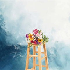Lofaris Abstract Blue and White Ocean Wave Texture Backdrop Artistic Brush Stroke Portrait Photography Background