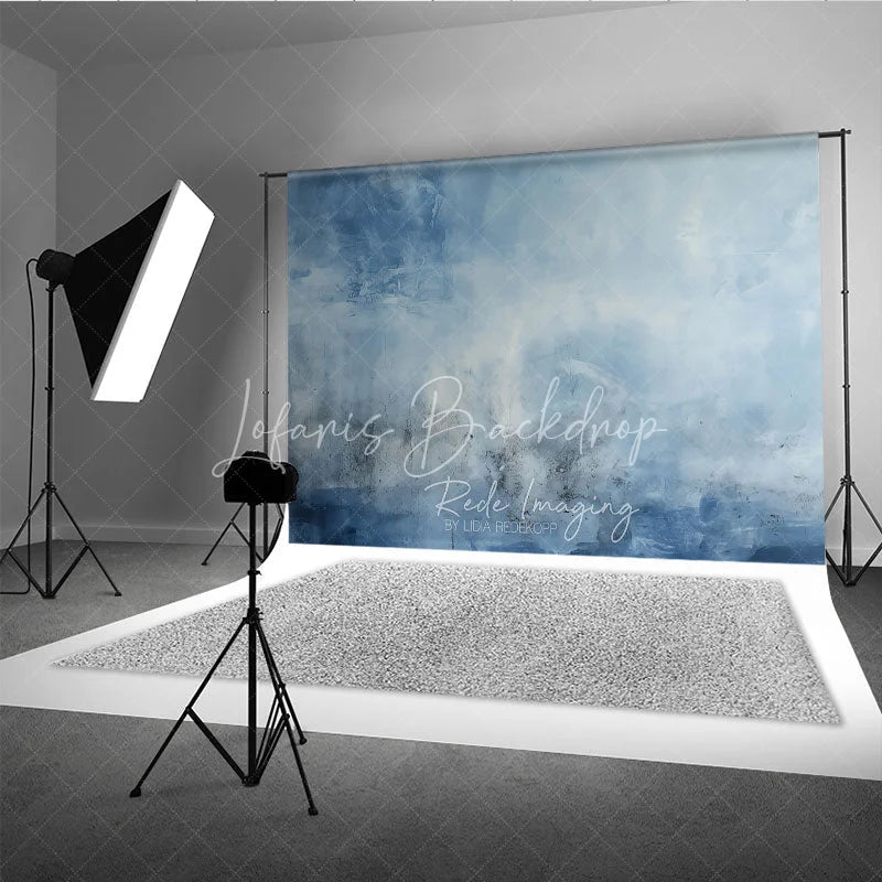 Lofaris Abstract Blue and White Textured Photography Backdrop Artistic Painterly Photo Studio Prop for Portraits