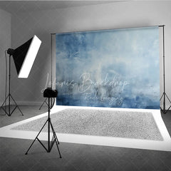 Lofaris Abstract Blue and White Textured Photography Backdrop Artistic Painterly Photo Studio Prop for Portraits