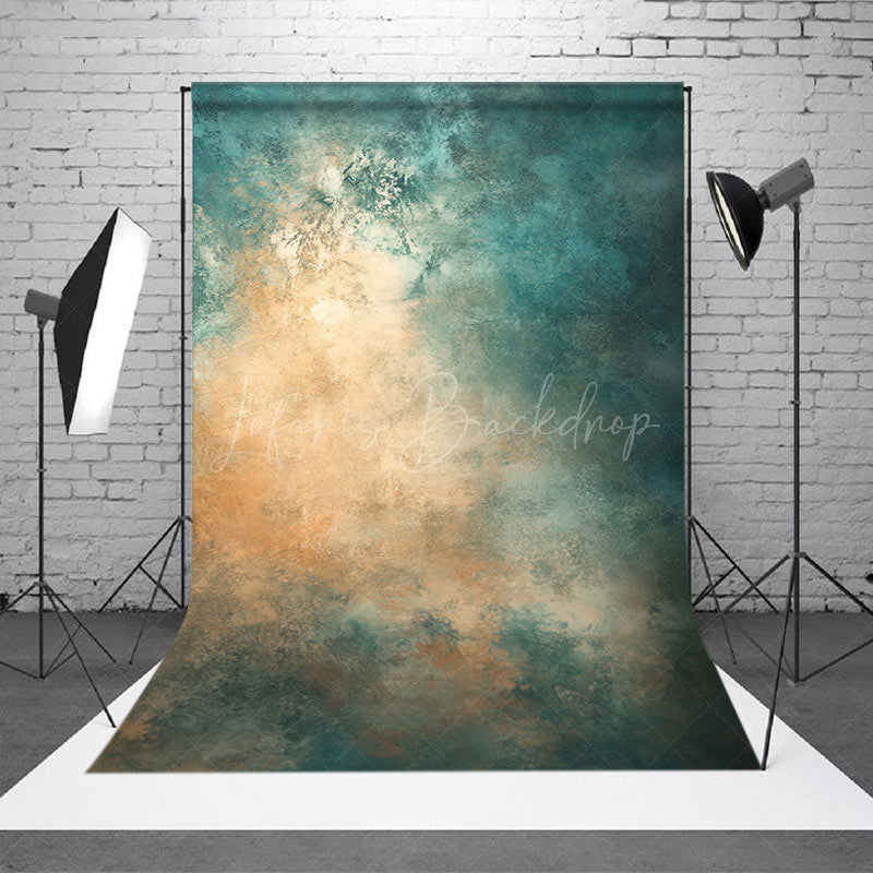 Lofaris Abstract Blue Green Swirl Pattern Fuzzy Backdrop