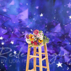 Lofaris Abstract Blue Purple Stars Fine Art Photo Backdrop