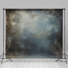 Lofaris Abstract Blue Wall Floral Wood Floor Room Set Backdrop