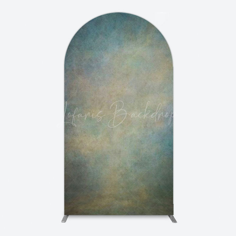 Lofaris Abstract Blue Yellow Mixed Pattern Arch Backdrop