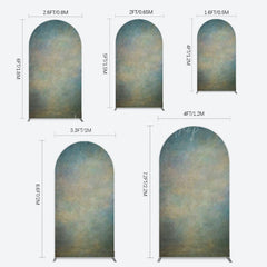 Lofaris Abstract Blue Yellow Mixed Pattern Arch Backdrop