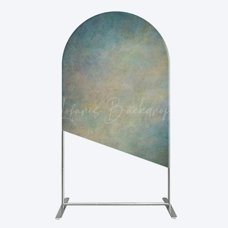 Lofaris Abstract Blue Yellow Mixed Pattern Arch Backdrop