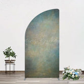 Lofaris Abstract Blue Yellow Mixed Pattern Half Moon Arch Backdrop