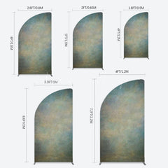 Lofaris Abstract Blue Yellow Mixed Pattern Half Moon Arch Backdrop
