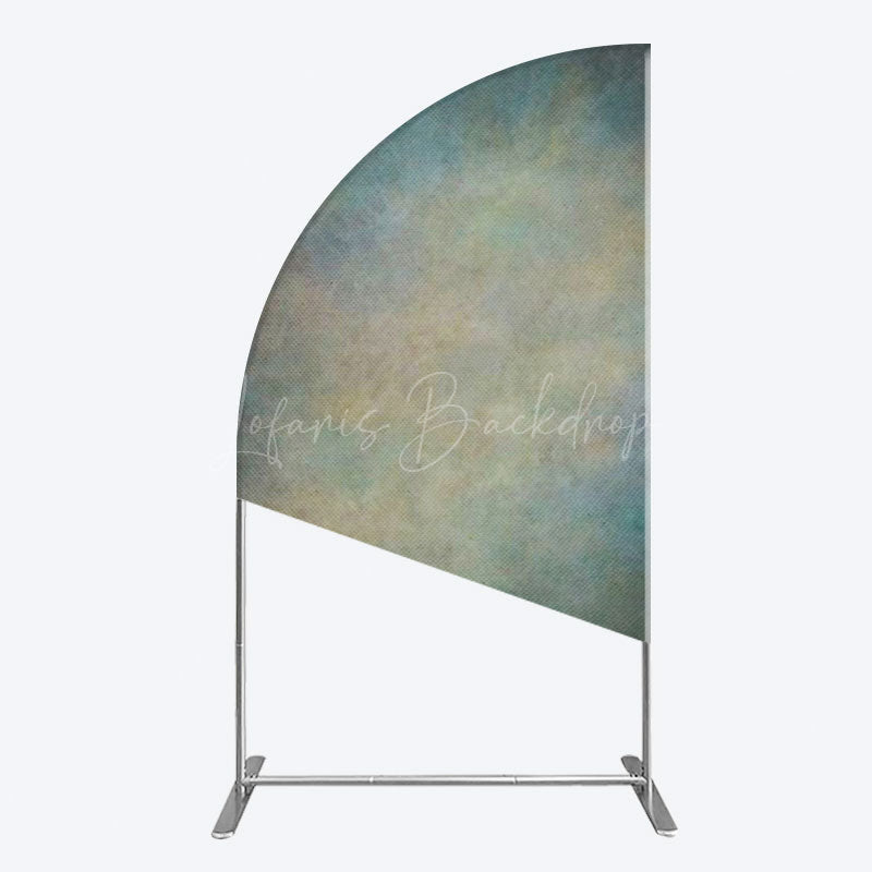 Lofaris Abstract Blue Yellow Mixed Pattern Half Moon Arch Backdrop