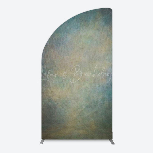 Lofaris Abstract Blue Yellow Mixed Pattern Half Moon Arch Backdrop