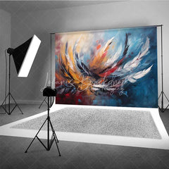 Lofaris Abstract Colorful Feather Backdrop Oil Painting Art Texture Photography Background Modern Swirl Photo Booth Prop