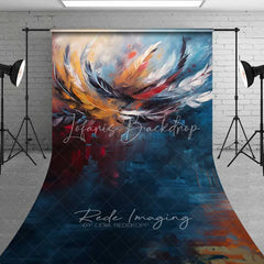 Lofaris Abstract Colorful Feather Sweep Photo Backdrop Oil Painting Art Texture Background Modern Swirl Floor Prop