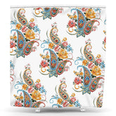 Lofaris Abstract Colorful Paisley Flowers Shower Curtain