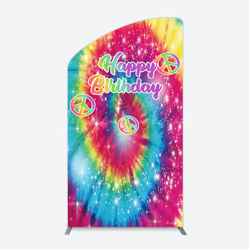 Lofaris Abstract Colorful Tie-Dye Birthday Arch Backdrop