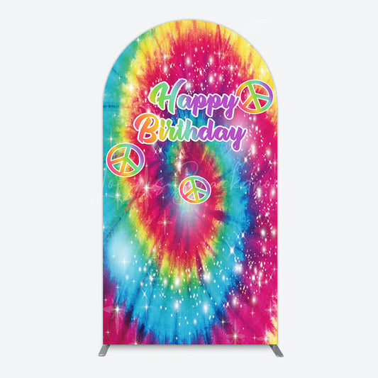 Lofaris Abstract Colorful Tie-Dye Birthday Arch Backdrop