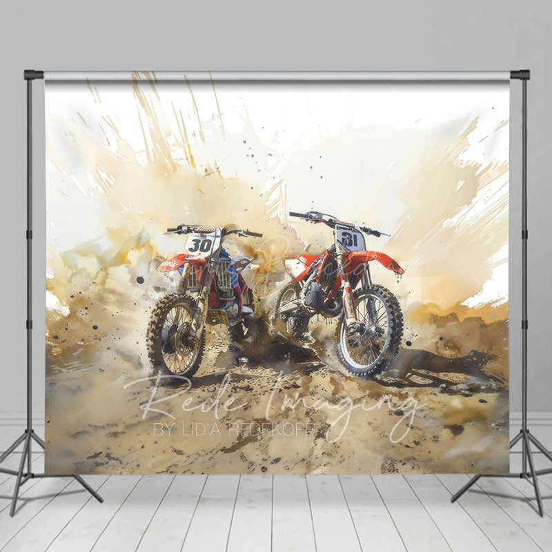 Lofaris Abstract Dirt Sand Motorcycle Sports Photo Backdrop