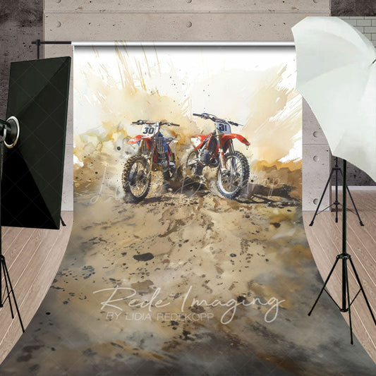 Lofaris Abstract Dirt Sand Motorcycle Sports Sweep Backdrop