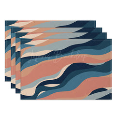 Lofaris Abstract Earth Art Placemats Set of 4 Modern Lines Design for Contemporary and Minimalist Dining Table