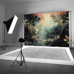Lofaris Abstract Fine Art Photography Backdrop Moody Dark Teal and Gold with Smoke Ethereal Mystical Studio Photo Prop