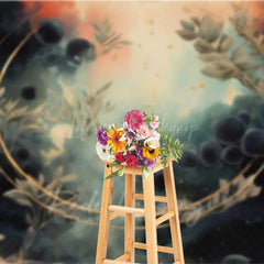 Lofaris Abstract Fine Art Photography Backdrop Moody Dark Teal and Gold with Smoke Ethereal Mystical Studio Photo Prop