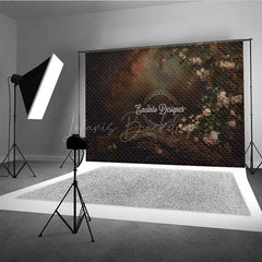 Lofaris Abstract Fine Art Photography Backdrop Moody Textured with Floral Elements Dark and Romantic Studio Prop