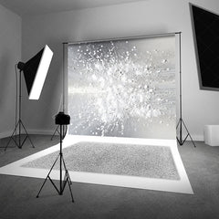 Lofaris Abstract Fine Art Photography Backdrop Silver and White Paint Splatter Modern Textured Studio Photo Prop