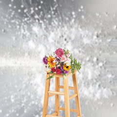 Lofaris Abstract Fine Art Photography Backdrop Silver and White Paint Splatter Modern Textured Studio Photo Prop