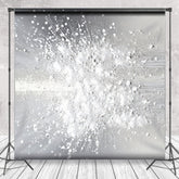 Lofaris Abstract Fine Art Photography Backdrop Silver and White Paint Splatter Modern Textured Studio Photo Prop