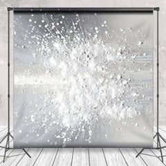 Lofaris Abstract Fine Art Photography Backdrop Silver and White Paint Splatter Modern Textured Studio Photo Prop