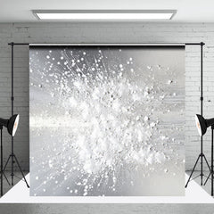 Lofaris Abstract Fine Art Photography Backdrop Silver and White Paint Splatter Modern Textured Studio Photo Prop