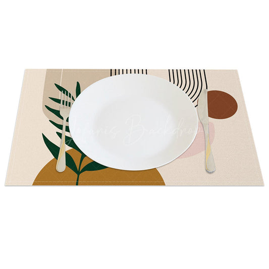 Lofaris Abstract Foliage Wall Art Vector Set of 4 Placemats